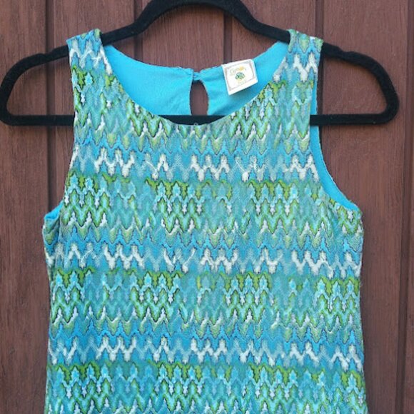 LEMON FIZZ | Girls Y2K Mesh Zig Zag Chevron Retro Mod A-Line Shift Dress 14 - Picture 3 of 15